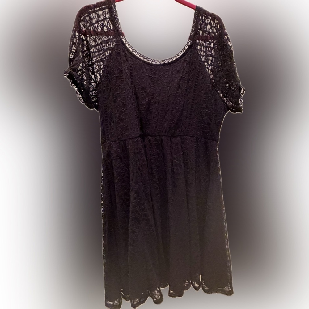 NWT Betsy Johnson Black Lace Skater Dress with Bow Detail 14/16 - Picture 11 of 13